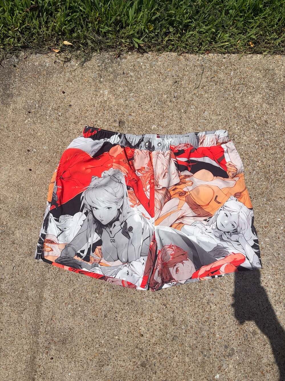 NOVAMEN Anime Graphic Print Swim Trunks Size XL